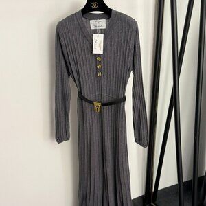 Schiaparelli V-neck knit long-sleeved dress